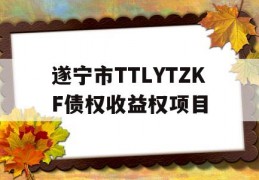 遂宁市TTLYTZKF债权收益权项目