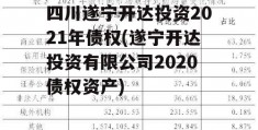 四川遂宁开达投资2021年债权(遂宁开达投资有限公司2020债权资产)