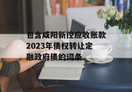 包含咸阳新控应收账款2023年债权转让定融政府债的词条