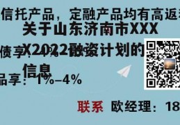 关于山东济南市XXXX2022融资计划的信息