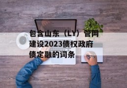 包含山东（LY）管网建设2023债权政府债定融的词条