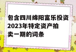 包含四川绵阳富乐投资2023年特定资产拍卖一期的词条