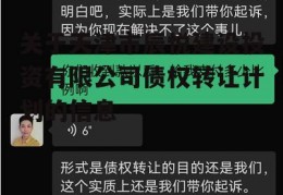 关于天津市辰悦建设投资有限公司债权转让计划的信息