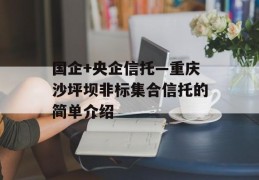 国企+央企信托—重庆沙坪坝非标集合信托的简单介绍