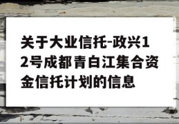 关于大业信托-政兴12号成都青白江集合资金信托计划的信息