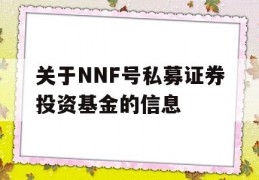 关于NNF号私募证券投资基金的信息