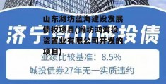 山东潍坊蓝海建设发展债权项目(潍坊鸿海投资置业有限公司开发的项目)