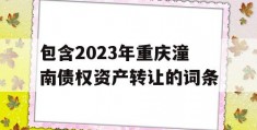包含2023年重庆潼南债权资产转让的词条