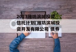 2023潍坊滨城投资信托计划(潍坊滨城投资开发有限公司 债券)