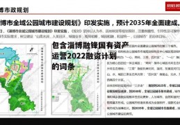 包含淄博融锋国有资产运营2022融资计划的词条