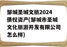 邹城圣城文旅2024债权资产(邹城市圣城文化旅游开发有限公司怎么样)