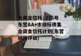 大央企信托·235号东营AA+市级标债集合资金信托计划(东营城投评级)