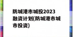 防城港市城投2023融资计划(防城港市城市投资)