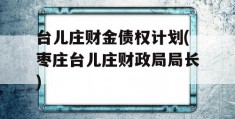 台儿庄财金债权计划(枣庄台儿庄财政局局长)