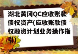 湖北黄冈QC应收账款债权资产(应收账款债权融资计划业务操作指引)