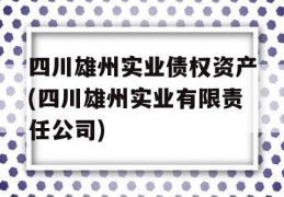 四川雄州实业债权资产(四川雄州实业有限责任公司)