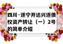 四川·遂宁开达兴遂债权资产转让（一）2号的简单介绍