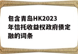 包含青岛HK2023年信托收益权政府债定融的词条