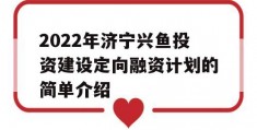 2022年济宁兴鱼投资建设定向融资计划的简单介绍