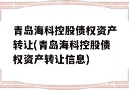 青岛海科控股债权资产转让(青岛海科控股债权资产转让信息)