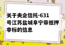 关于央企信托-631号江苏盐城阜宁带抵押非标的信息