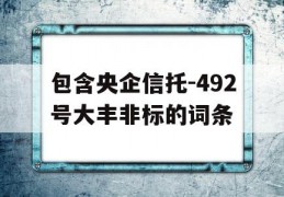 包含央企信托-492号大丰非标的词条