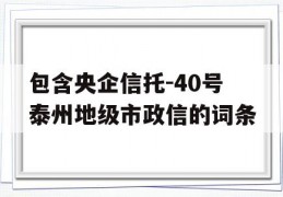 包含央企信托-40号泰州地级市政信的词条