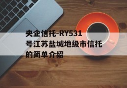 央企信托-RY531号江苏盐城地级市信托的简单介绍