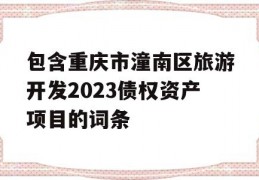 包含重庆市潼南区旅游开发2023债权资产项目的词条