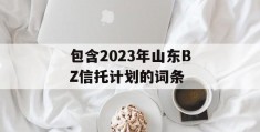 包含2023年山东BZ信托计划的词条