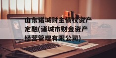 山东诸城财金债权资产定融(诸城市财金资产经营管理有限公司)