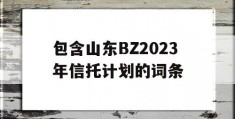 包含山东BZ2023年信托计划的词条