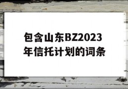 包含山东BZ2023年信托计划的词条