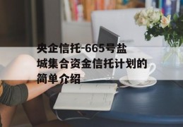 央企信托-665号盐城集合资金信托计划的简单介绍