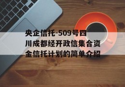 央企信托-509号四川成都经开政信集合资金信托计划的简单介绍