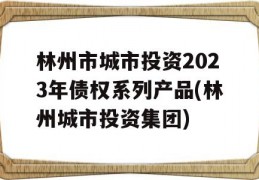 林州市城市投资2023年债权系列产品(林州城市投资集团)