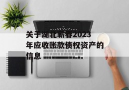 关于湖北蕲春2023年应收账款债权资产的信息