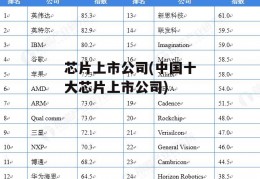 芯片上市公司(中国十大芯片上市公司)