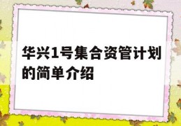 华兴1号集合资管计划的简单介绍