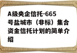 A级央企信托-665号盐城市（非标）集合资金信托计划的简单介绍