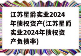 江苏星爵实业2024年债权资产(江苏星爵实业2024年债权资产负债率)