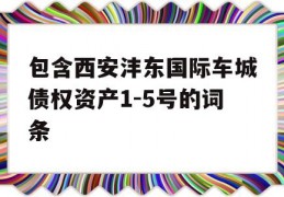 包含西安沣东国际车城债权资产1-5号的词条