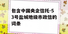 包含中国央企信托-53号盐城地级市政信的词条