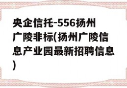 央企信托-556扬州广陵非标(扬州广陵信息产业园最新招聘信息)