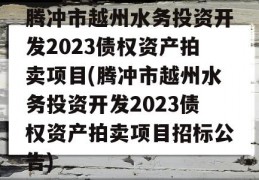 腾冲市越州水务投资开发2023债权资产拍卖项目(腾冲市越州水务投资开发2023债权资产拍卖项目招标公告)