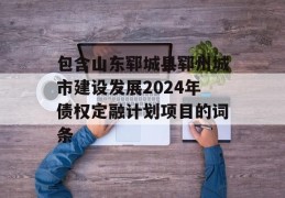 包含山东郓城县郓州城市建设发展2024年债权定融计划项目的词条