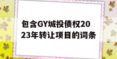 包含GY城投债权2023年转让项目的词条