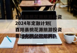 酉阳县桃花源旅游投资2024年定融计划(酉阳县桃花源旅游投资集团有限公司招聘)