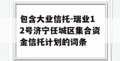 包含大业信托-瑞业12号济宁任城区集合资金信托计划的词条