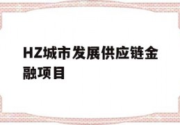 HZ城市发展供应链金融项目